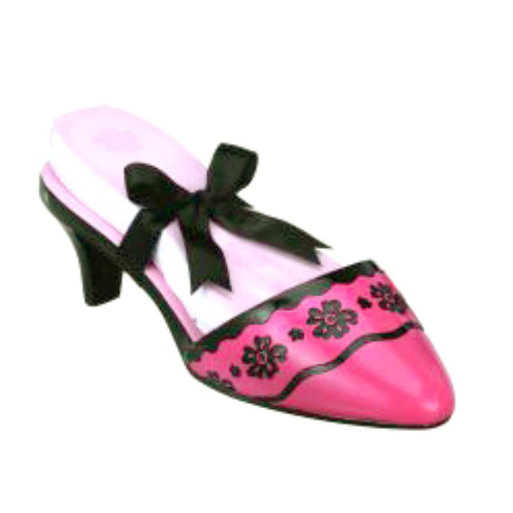 Ganz The Fabulous Shoe & Notepad (Hot Pink & Black Flower Design) NIB